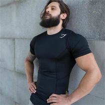 Muscle Shark Brothers fitness quick clothes breathable T-shirt iron training tight round neck short sleeve private coach suit