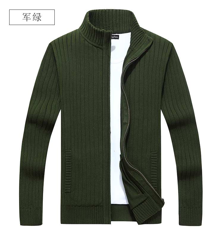 Đặc biệt hàng ngày mùa xuân nam cổ áo cổ áo cardigan dây kéo áo len giản dị áo khoác nam cotton áo len áo len