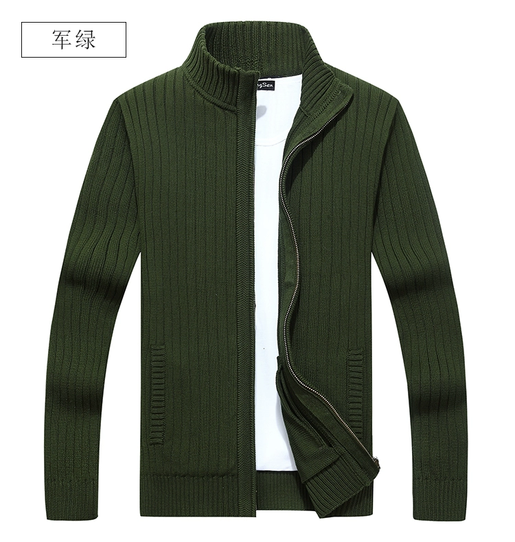 Đặc biệt hàng ngày mùa xuân nam cổ áo cổ áo cardigan dây kéo áo len giản dị áo khoác nam cotton áo len áo len áo len kiểu hàn quốc cực đẹp