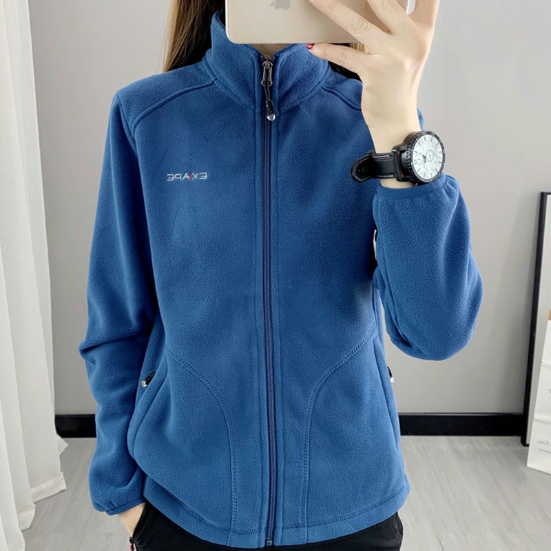 Catch Suede Jacket Woman Style Cardiovert Jacket Spring Autumn Windproof Thickened Soft Breathable Outdoor Sports Camping Mountaineering Coat-Taobao