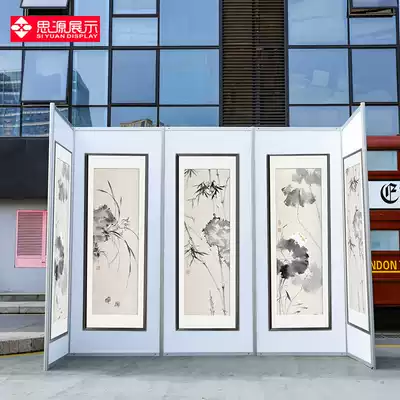 Propaganda exhibition frame octagonal painting and calligraphy patriotic education red exhibition board eight-way screen partition history Art Festival exhibition