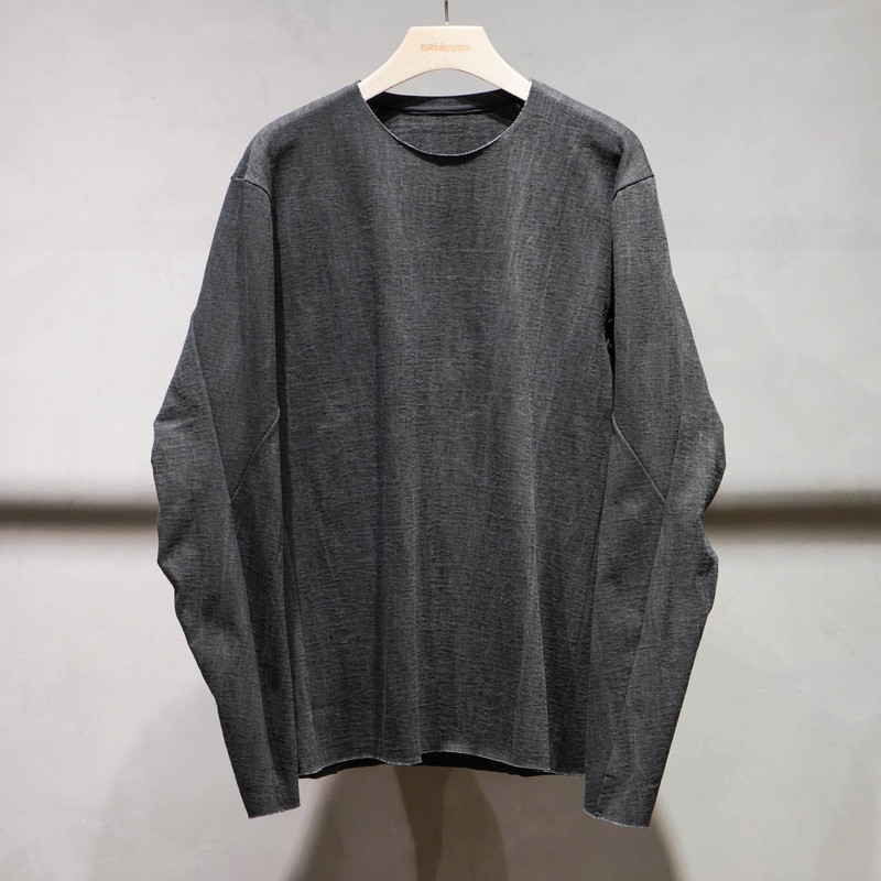 Bridggge In-Stock Devoa 26Ss Csc-Wtc3 Vintage Loom-Woven Pure Cotton Distressed Long-Sleeve T-Shirt