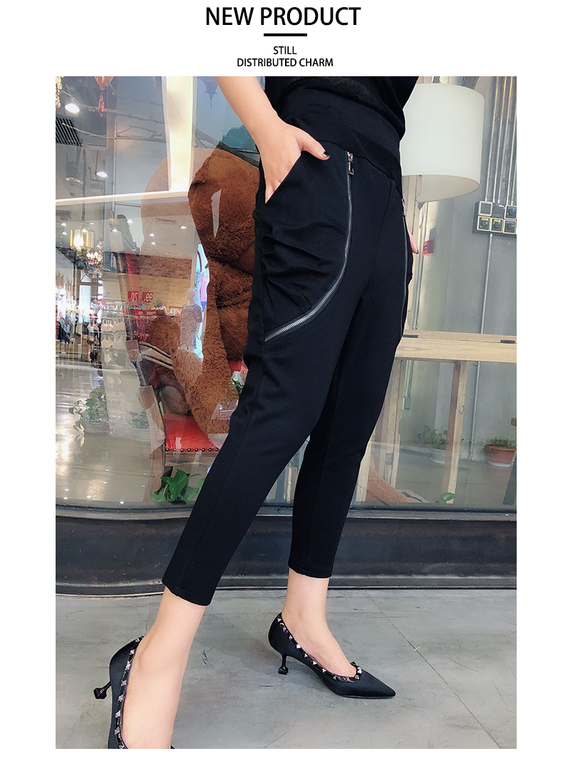 Quần Harlan nữ cắt cúp quần 2019 mới xuân hè mùa hè phần mỏng lỏng lẻo phiên bản Hàn Quốc của những chiếc quần ống nhỏ giản dị hoang dã - Khởi động cắt bộ quần áo thể thao nữ