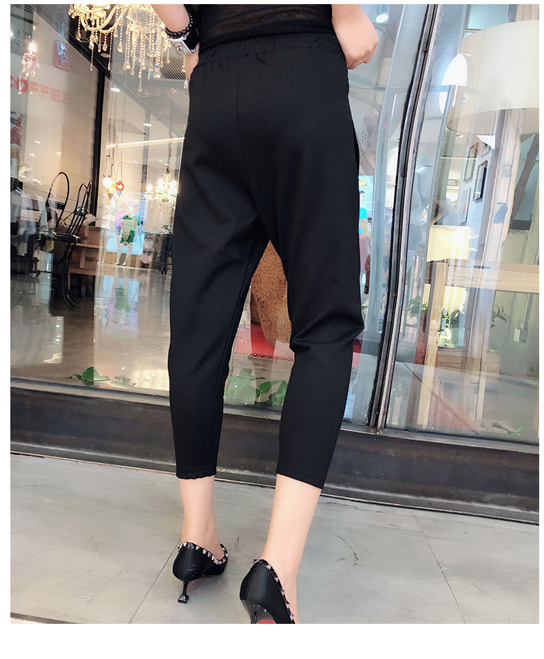 Quần Harlan quần crop-top nữ 2019 mùa xuân và hè mỏng phần lỏng lẻo Phiên bản Hàn Quốc của quần lửng ống rộng nhỏ giản dị dành cho học sinh - Quần Harem quần áo thời trang nữ