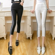 Quần tây nữ xuân hè 2018 phiên bản mới của Hàn Quốc của quần skinny mỏng bên ngoài mặc một chiếc quần legging mạnh mẽ bảy điểm - Quần tây thường