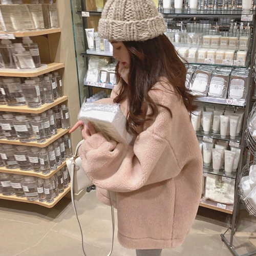 Зимняя утепленная модная толстовка, куртка, в корейском стиле, в стиле Шанель, свободный крой, оверсайз