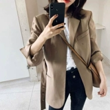 Осенний ретро длинный пиджак классического кроя, коллекция 2021, в западном стиле, в британском стиле, свободный крой, средней длины