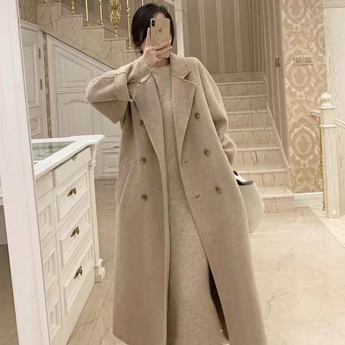 Зимнее элитное шерстяное пальто, куртка, 2025 года, яркий броский стиль, увеличенная толщина