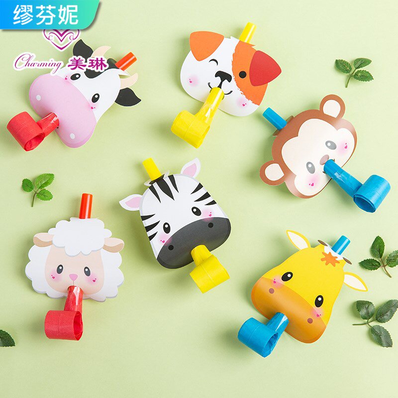 Children blow up Blow Toy Birthday Decoration Scene Placement Baby Birthday Party Cartoon Trumpets Blow Dragon Whistles