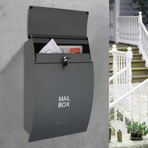 Gudun mailbox mailbox Outdoor rainproof European villa 304 stainless steel letter box Outdoor wall-mounted locked mailbox