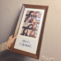 diy solid wood photo frame couple wedding photos print photos send to friends customized long palace grid photo frame wall hanging