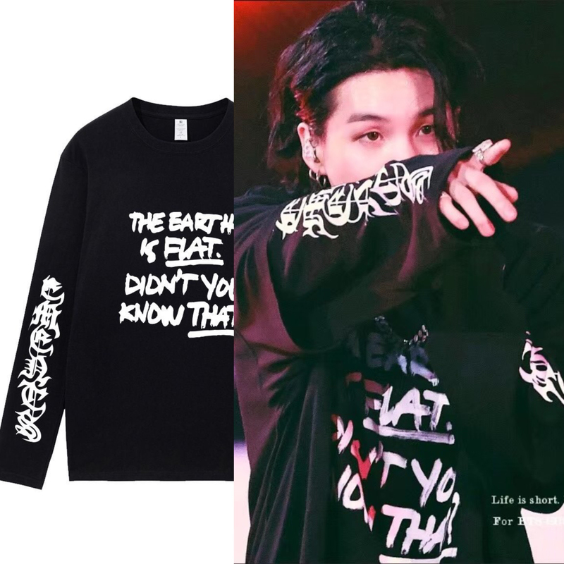 Bts (Bts) Same Style as Suga and Min Yoongi, Busan Tour Long-Sleeve Sweatshirt, Loose-Fitting Cheering Apparel for Men and Women