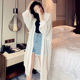 Sunscreen clothing women's mid-length loose shirt thin shawl with skirt jacket summer long chiffon cardigan spring