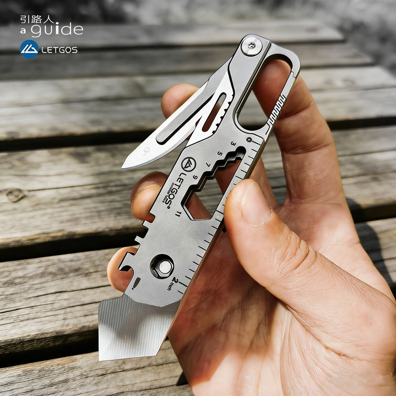 Pathfinder Letgos Titanium Alloy Multi-Tool Bottle Opener Wrench Edc Pry Bar Portable Folding Scalpel