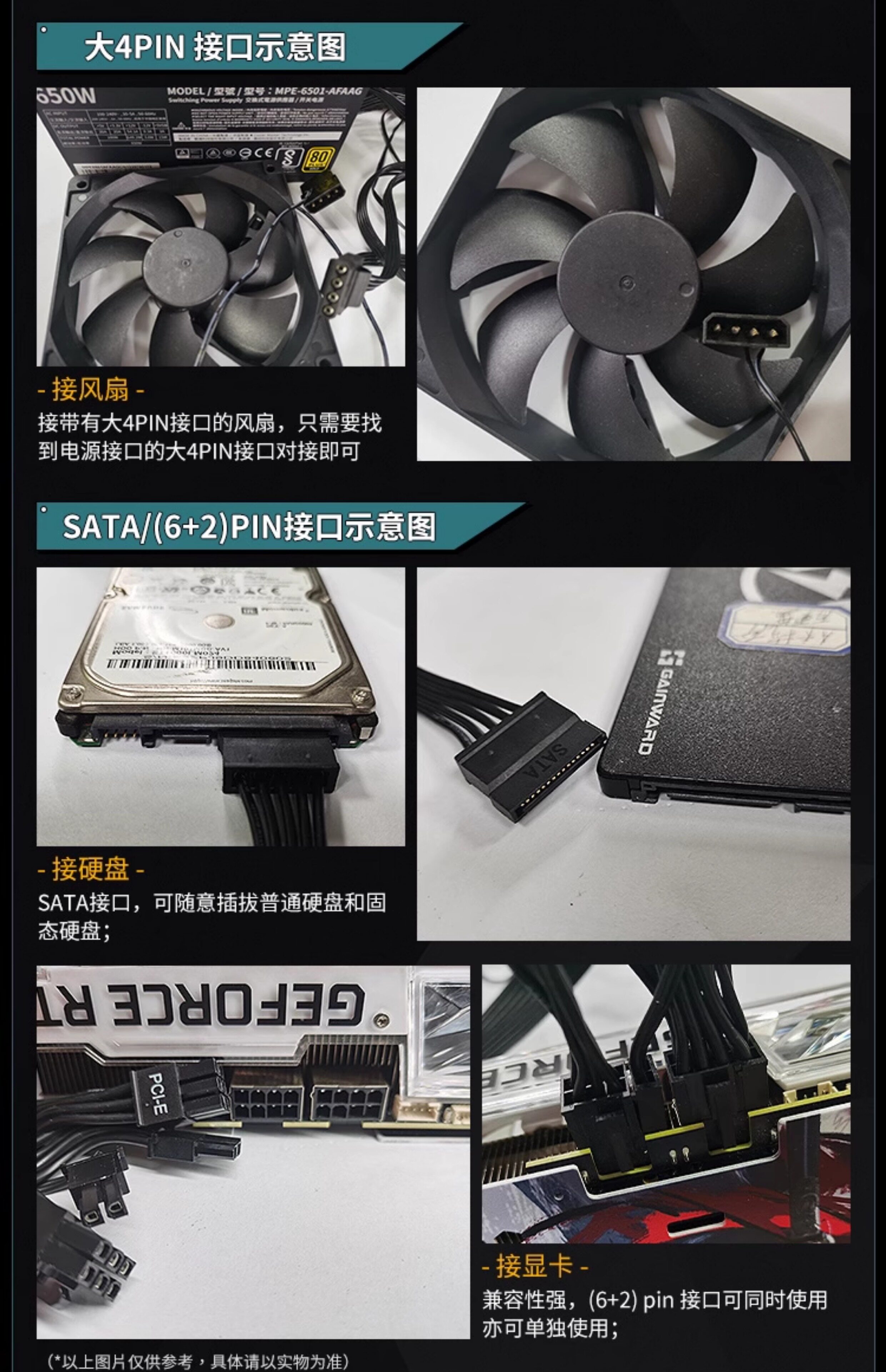 Электропитание для ПК 海韵电源core 650w金牌全模额定750w/850w/1000w电脑主机atx3.0 Seasonic