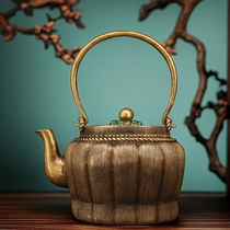Collection de jeux anciens Cuivre pur Cuivre Individuel Individuel Individuel Creative Hand Teapot Burning Kettle Home Teatai Desk Ustensiles