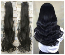 Simulation hair two clips incognito thickened wig pieces female 2 card pear flower long curly hair pieces can be hot straight large wave hair pieces