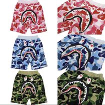 (Domestic Spot) Snow State Jam Bape Boy Clothing Camouflate Shark Printed Shorts Plus Suede