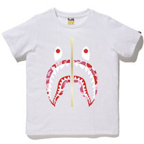 (Partly Domestic Spot) Snow State Sauce Bape womens Oleabc camouflay shark printed short sleeve T-shirt