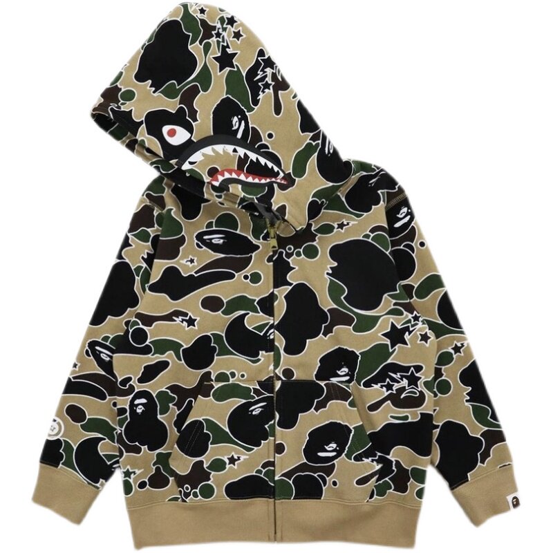 (special price domestic spot) Snow national sauce bape child clothing sta new camouflate shark lian hat sportswear jacket