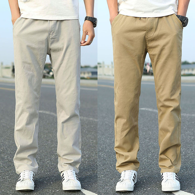 Summer Washed Work Pants, Thin Men's Casual Long Pants, Straight-Leg Sports Plus-Size Loose Pants