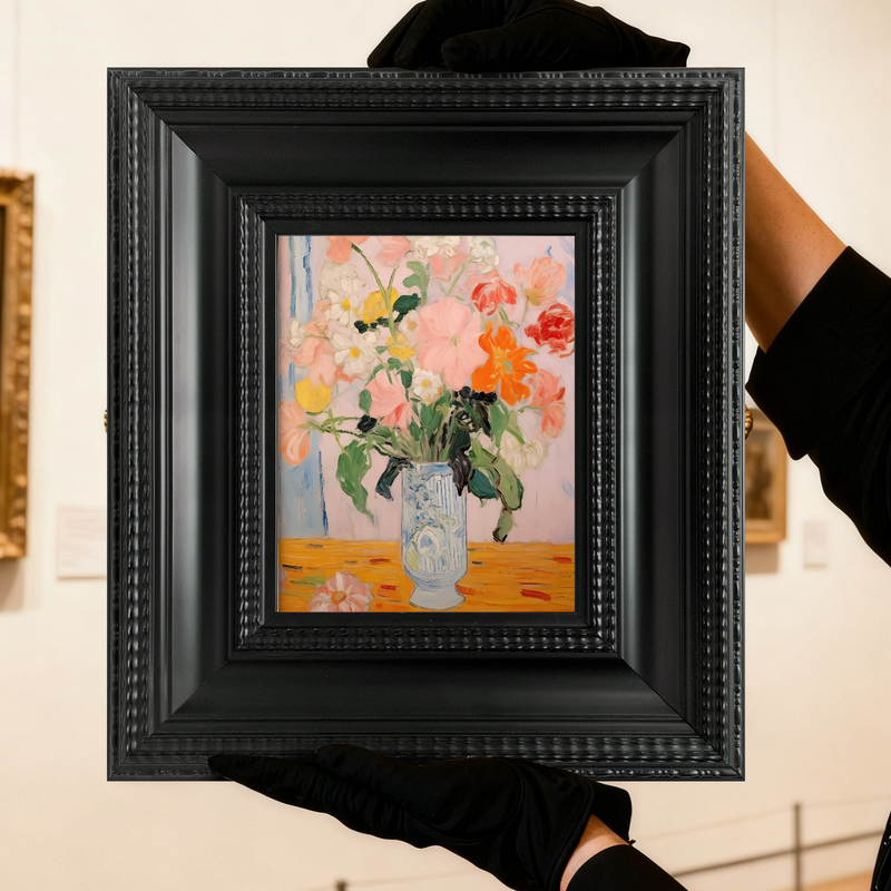 Gtframe European-Style Retro Wide-Edge Solid Wood Picture Frame Tabletop DIY Black Photo Frame High-End Outer Frame Oil Painting Wall Hanging
