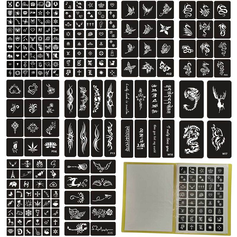 10 Pages, 211 Tattoo Templates, Hand-Drawn Aids, Floral, Butterfly, Dragon, Scorpion, Tribal Totems, Tibetan and Sanskrit Elements 10 Pages, 211 Tattoo Templates, Hand-Drawn Aids, Floral, Butterfly, Dragon, Scorpion, Tribal Totems, Tibetan and Sanskrit Elements