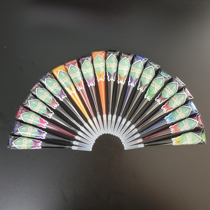 Square Inch Jingtian 20-Color 15g Colored Henna Paste Chinese Style High-Grade Hand-Painted Tattoo Paste Waterproof Non-Plant Juice