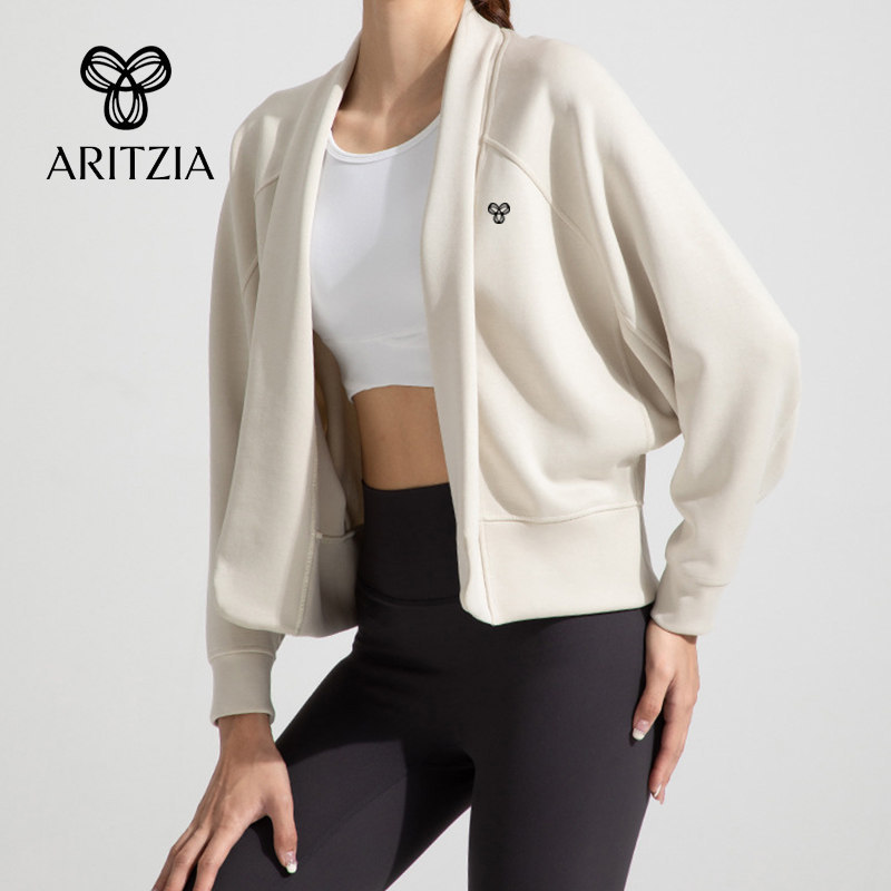 Canada's Aritzia Tna Lazy Style Long-Sleeved Modal Sports Top Nude-Feel Cardigan Yoga Wear Jacket