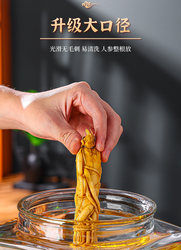 Пузырь бутылки 泡酒玻璃瓶带龙头高档密封大容量人参鹿茸养生专用酒桶酒坛酒罐子