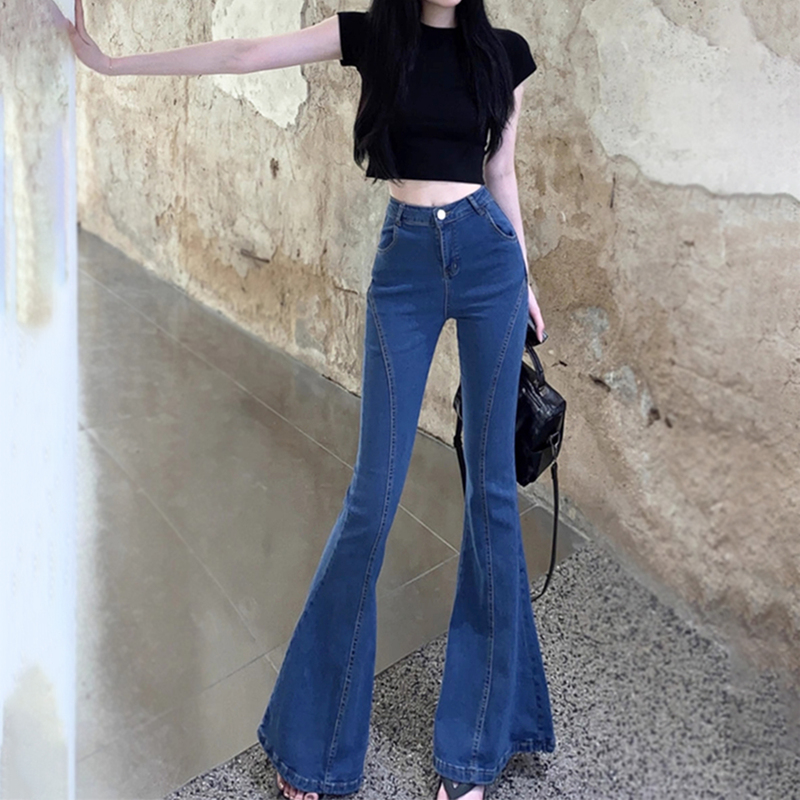 2026 New Summer Four-Way Stretch Flared Jeans for Petite Women, Blue Vintage Slim High-Waisted Bell-Bottom Pants 2026 New Summer Four-Way Stretch Flared Jeans for Petite Women, Blue Vintage Slim High-Waisted Bell-Bottom Pants