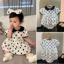 Pure cotton newborn baby clothes female baby summer clothes Western style net red one-piece romper 2021 new one-piece suit tide