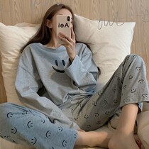 Pyjamas ladies spring and autumn cotton long sleeves Long pants Leisure can outwear Winter Korean version Student cute Home Residence Suit Suit