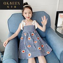 Girls suspender skirt foreign style fashion 2022 new summer girl dress summer childrens skirt