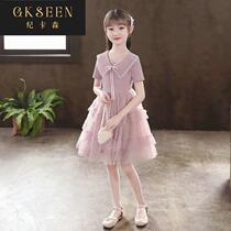 Girls 2022 new summer dress childrens dress foreign style mesh skirt princess skirt girl skirt summer