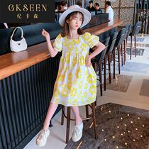 Girls dress childrens princess skirt foreign style 2022 new Korean version of big childrens clothing girl summer