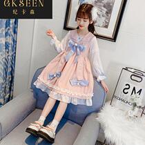 Girls dress Lolita princess dress long sleeve spring and autumn gauze skirt spring dress super fairy childrens dress skirt for women