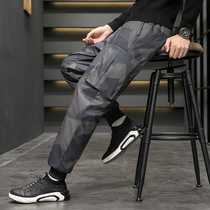 NASA workwear down pants mens winter windproof outdoor sports outer trousers womens thickened versatile duck down thermal pants