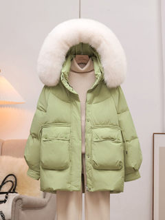 Real fox big fur collar down jacket for women mid-length 2025 winter new korean style thickened fashionable style jacket