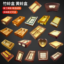 Liuqing whole bamboo bamboo sandfly box Mahogany insect box Single grid double grid rectangular yellow sandfly box Admiralty box Song insect box