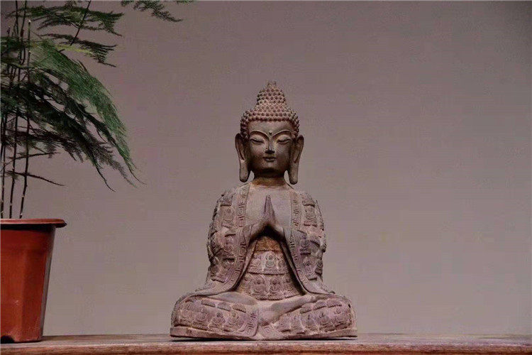 Antique Miscellaneous Iron Ware Collection Folk iron Buddha Sakyamuni Statue Family clubhouse Ancient art space Chen set