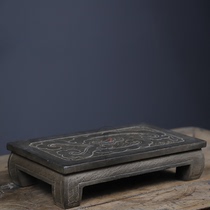 Yale Hall Old Stone Carving Old Stone Tool Imitation Ancient Green Stone Tea Mat Case Head Stone Table Buddha Base Ancient Art Space Decoration Pendulum Piece