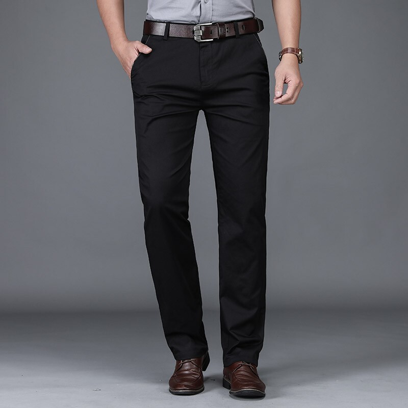 Paul Navy Blue Casual Pants for Men, Pure Cotton, Summer Thin Style, Loose Straight-Leg Men's Pants, High-Waisted Long Pants 8033B