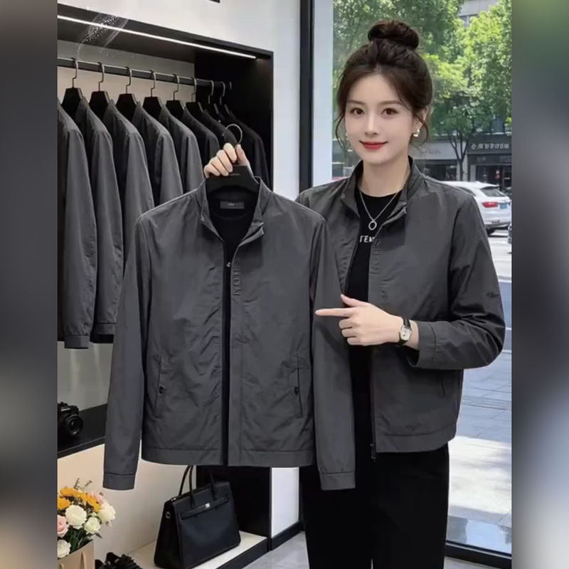 American-Style Stand-Up Collar Jacket for Men, New Autumn and Winter Casual Versatile Zipper Gray Men's Jacket, Trendy Fashion Brand American-Style Stand-Up Collar Jacket for Men, New Autumn and Winter Casual Versatile Zipper Gray Men's Jacket, Trendy Fashion Brand