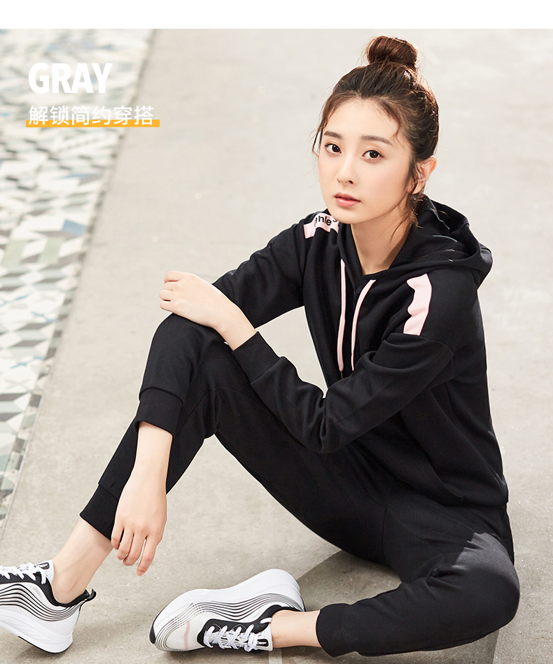 [2 set] Bộ đồ thể thao bước đặc biệt nữ mùa hè 2019 áo len mới trùm đầu quần áo thể thao hai mảnh - Thể thao sau bộ thể thao lining nam