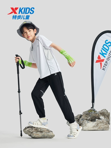 Xtep, детские летние штаны для мальчиков, дорожные дышащие леггинсы