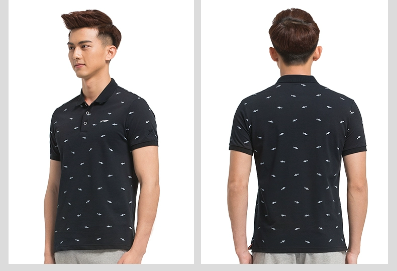 Xtep của Nam Giới Thể Thao POLO Áo Mùa Hè Ánh Sáng Thể Thao Thoáng Khí Giản Dị T-Shirt Nam Ngắn Tay Áo