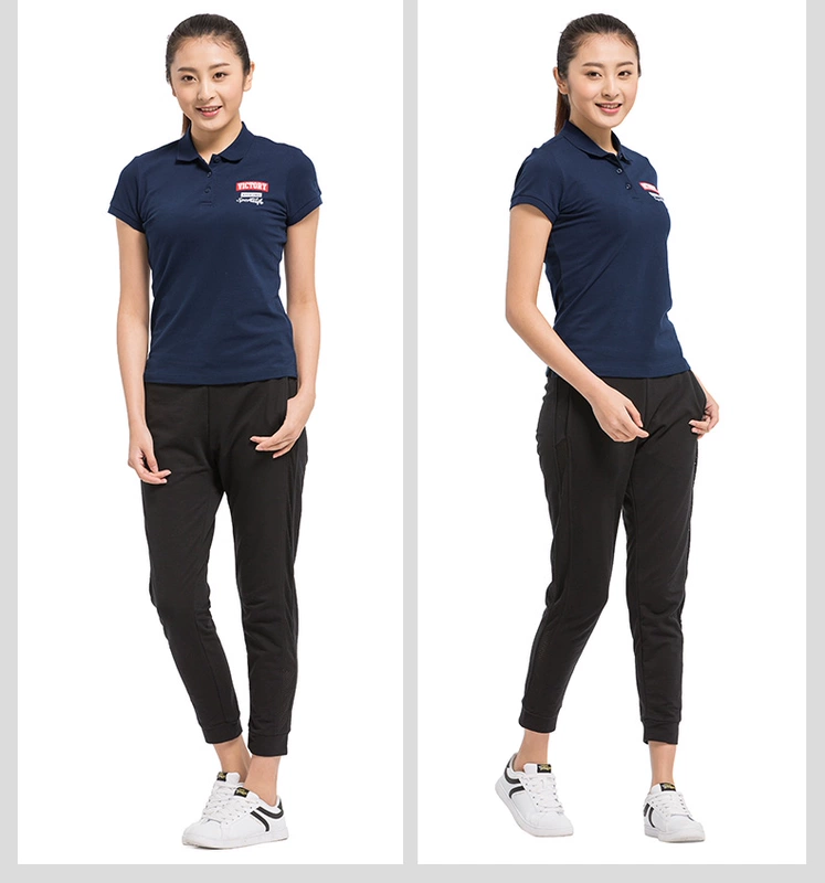 Xtep của phụ nữ thể thao T-Shirt mùa hè Polo áo thoải mái mềm nhẹ chạy ve áo T-Shirt