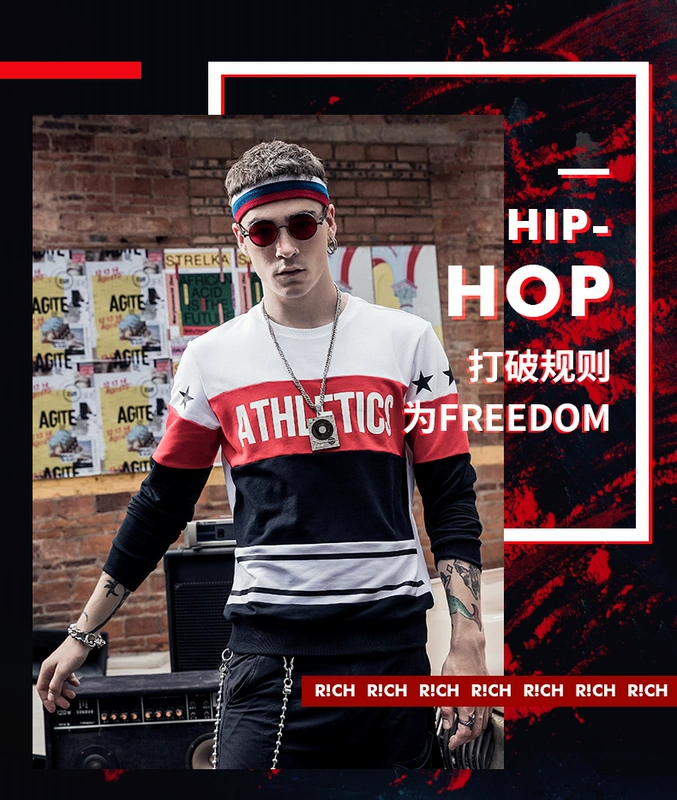 [Trung Quốc rap mới] Xtep nam áo len áo thun đầu máy thể thao áo len hip hop đô thị thời trang giản dị