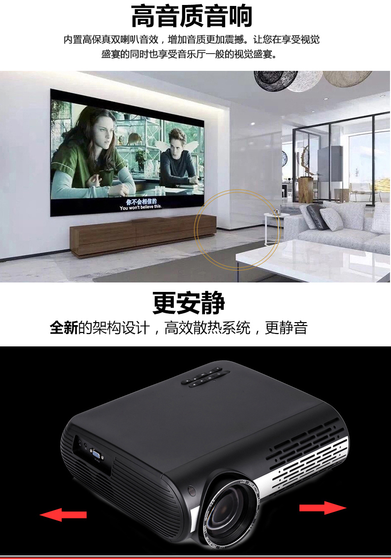 炮 Máy chiếu M2 gia đình doanh nghiệp nhỏ máy chiếu văn phòng AI điều khiển từ xa bằng giọng nói thông minh HD 3D không dây điện thoại di động có màn hình 1080P không có màn hình TV 4K cực rõ ràng - Máy chiếu